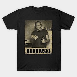 Charles Bukowski - RETRO BLACKWHITE T-Shirt